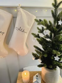 Image 2 of Personalised linen look stocking