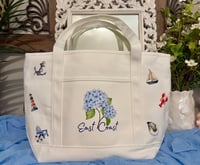 Image 1 of East Coast Hydrangea Tote Bag - White/Medium