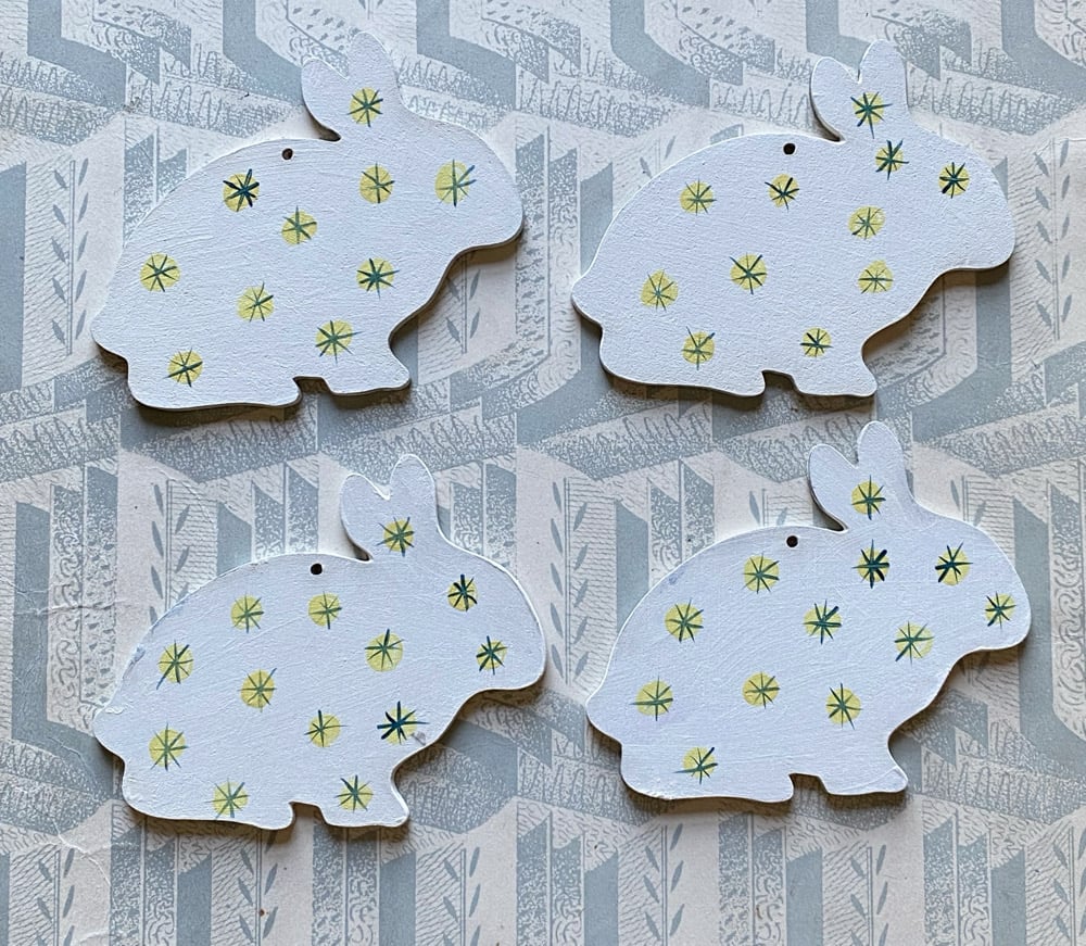 Image of Miniature hand painted rabbit