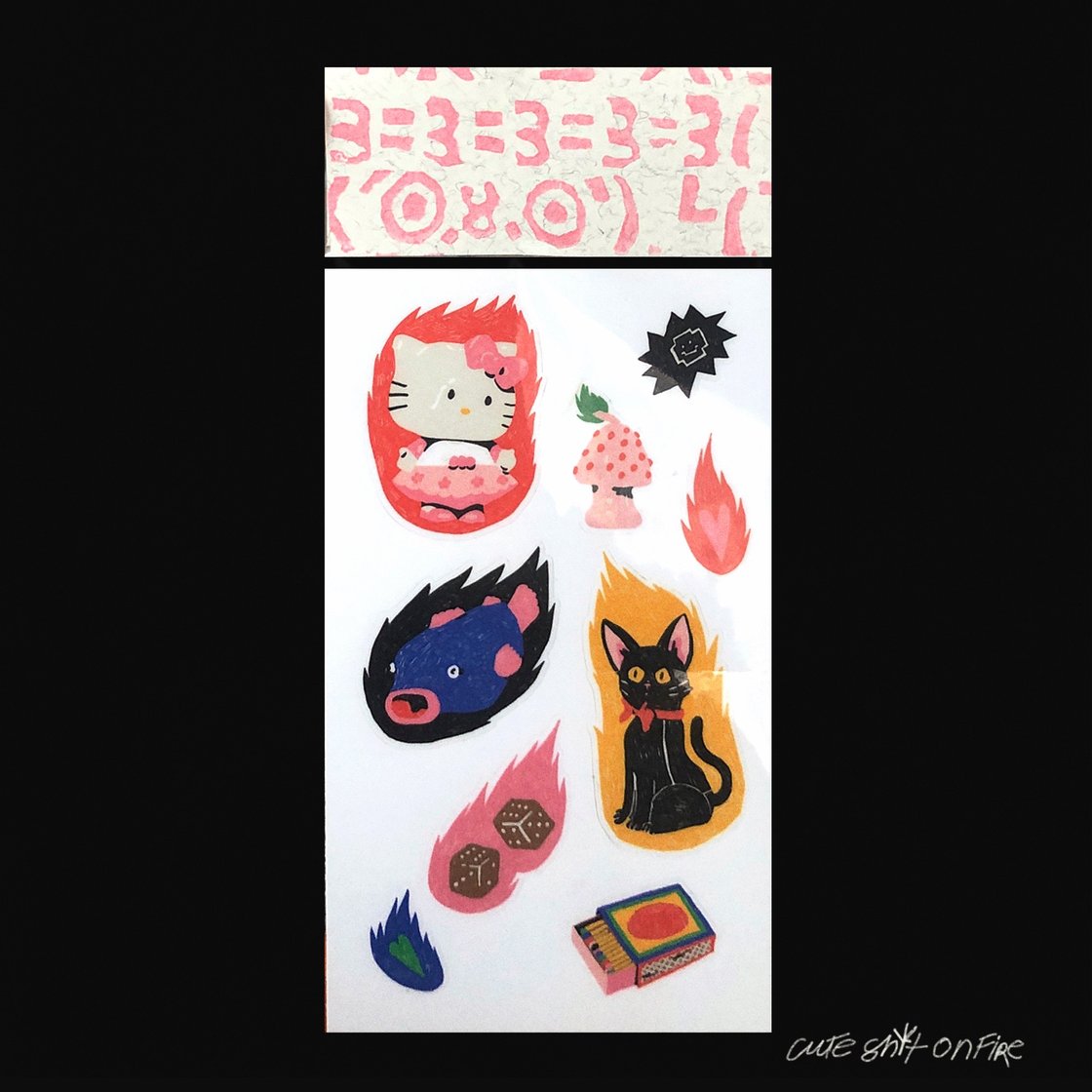 Image of CUTE SH*T ON FIRE sticker sheet