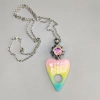 Image 2 of Ultra Pink Capture Crystal Witch Bitch Pendant