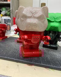 Image 1 of Robot Dogster - Milk White With Glitter Head/ Red With Glitter Body