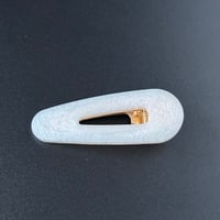 Image 1 of White Glitter Hair Slide (tear shape)