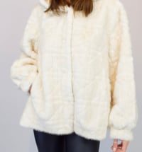Image 1 of Oversized Hooded Fur Coat