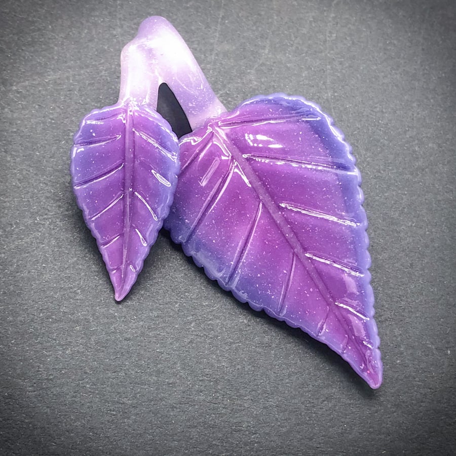 Image of Purple Power Double Leaf Pendant