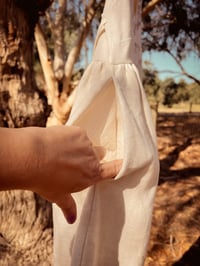 Image 4 of Linen and Lace Midi Dress Large Aus 14-16
