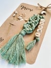 Macrame personalised keychain Birthday Bridal Party Friendship Mothers Day Teachers gift 