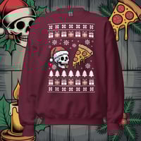 Image 6 of Skull Slice Ugly Christmas Sweatshirt