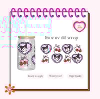 Kuromi Bows UV DTF Cup wrap