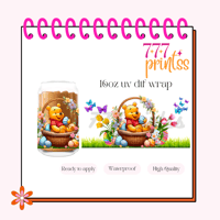 Pooh Basket UV DTF Cup wrap