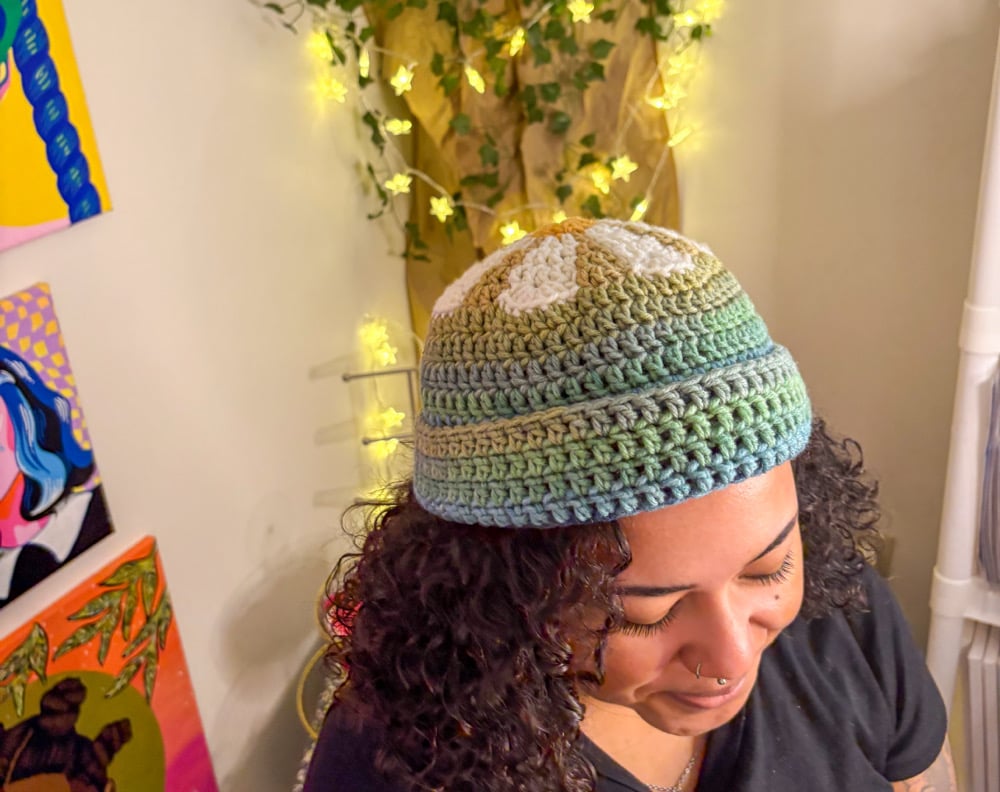 Image of Multicolored Flower Beanies