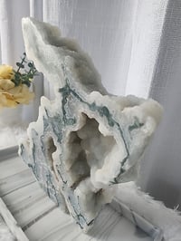 Image 2 of 4.7lb Moss Agate Crystal Rough Edge Slab Dry Druzy