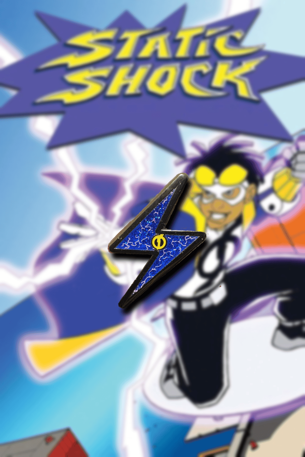 Static bolt (blue glitter/ yellow glow)