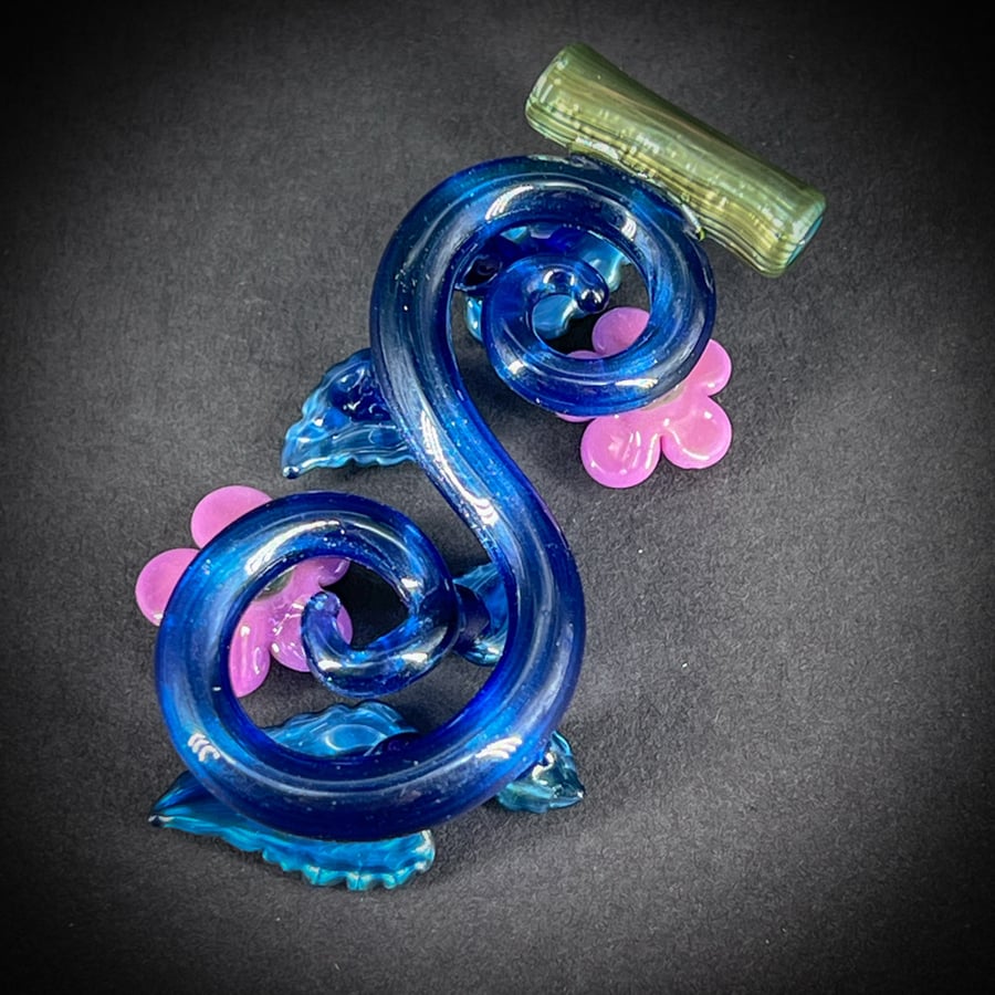 Image of Purple Blue Spring Flower Vine Pendant