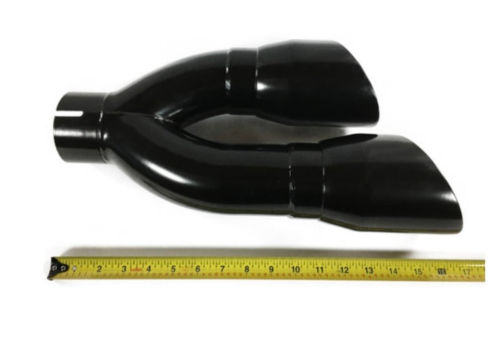 Dual Slant Angle Black Stainless Exhaust Tip