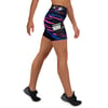 BOSSFITTED Black Neon Pink and Blue Yoga Shorts
