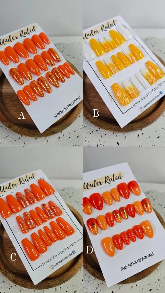 Image of Orange and Yellow Nail sets 