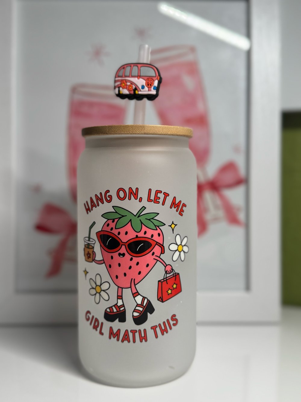 Image of 16oz Libby Glass - Girl math