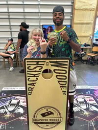 Image 7 of Brackish Wooder Cornhole Boards - Triangle Words - Black Border - New Logo - MT6356
