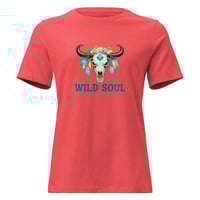 Image 2 of Women's Relaxed T-Shirt, Wild Soul Longhorn Skull tee