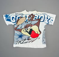 Image 1 of VTG 90s Dallas Cowboys Looney Tunes Taz AOP Sz L (Boxy M)