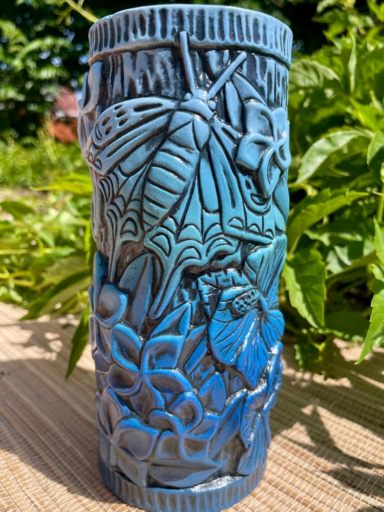 Image of Blue Floral Peanut Mug