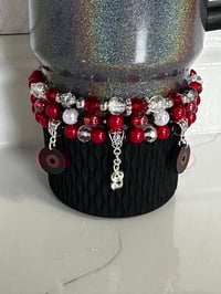 Image 9 of Red Album Inspired Tumbler Accessory Set | Bow, Straw Bauble & Bracelet Stack