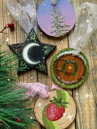 Image 1 of Hand Painted Wood Ornaments