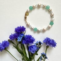 Image 1 of Chalcedony & Pearl Bracelet