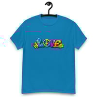Image 1 of Unisex classic tee, Love, Peace and Flowers Retro Tee