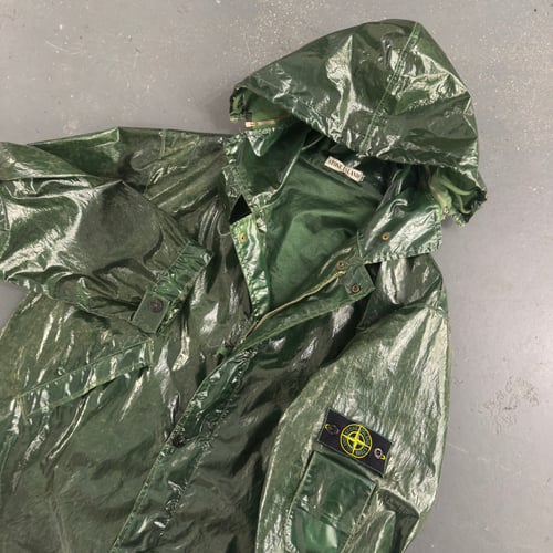 Image of 1992 / 1993 Stone Island Glazed Silk Toffee Wrapper jacket, size XXL