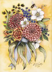 Image 2 of Burst of Blooms | Original 9x12 Watercolor Painting or Fine Art Prints