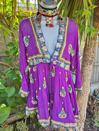 Image 5 of Sienna Glitter wrap dress -Purple 