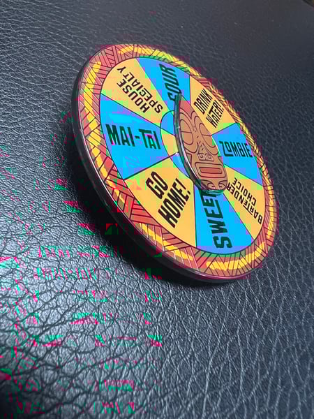 Image of 2.75” “Tiki Drink” Spinner Enamel Pin LE 50