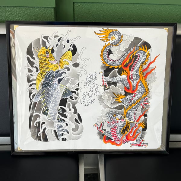 Image of Sleeve study pair- Koi/Dragon