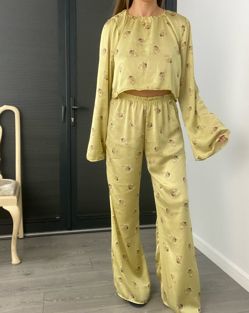 Image of Gold Lion Silky Loose Fit Trouser Co-Ord
