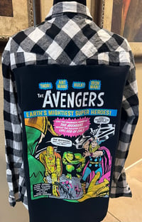 Vintage Black/White Flannel Shirt Avengers