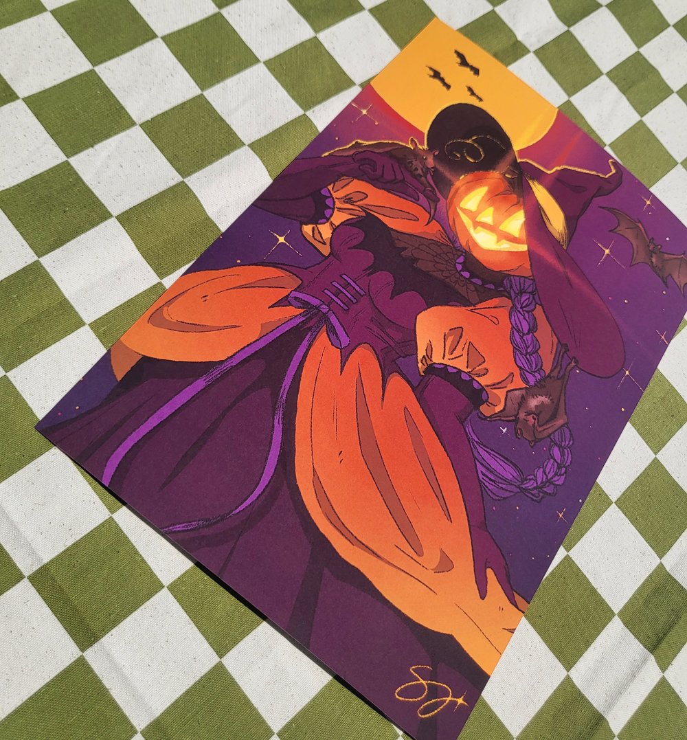 Image of Pumpkin Witch Print 🎃 Bats