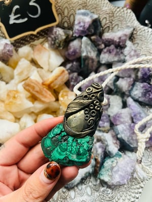 Image of Malachite & pyrite earthy necklace