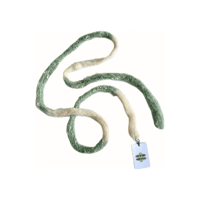 Knit skinny scarf in sage and white