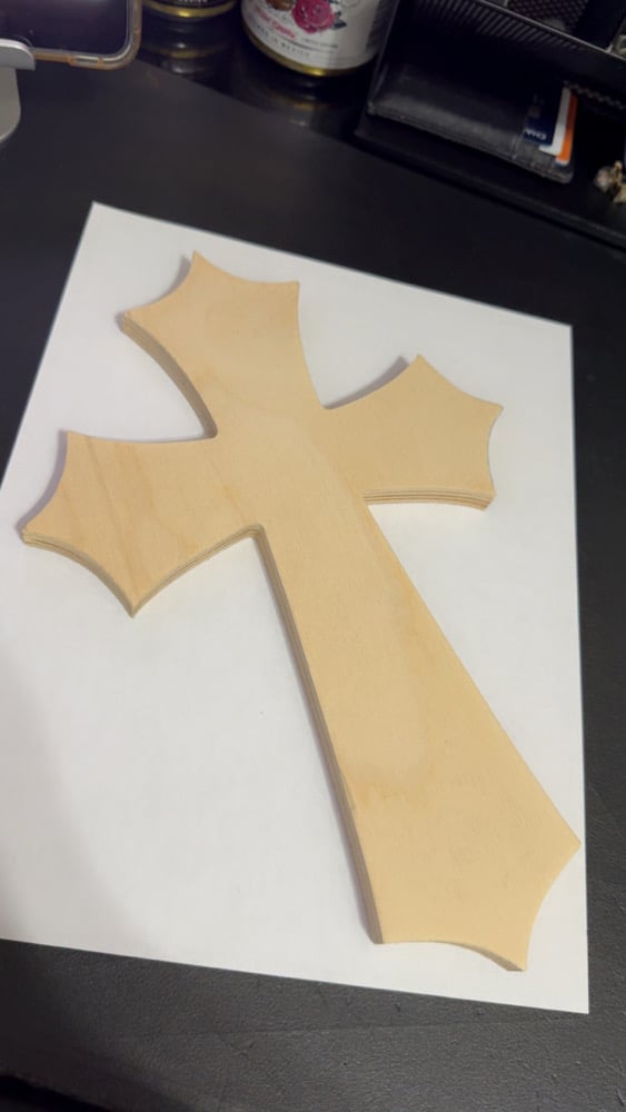 Image of 11” Wood Pointed Cross