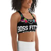 BOSSFITTED Black and Colorful AOP Sports Bra