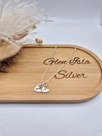 Image 3 of Hand Stamped Hearts Charm Necklace