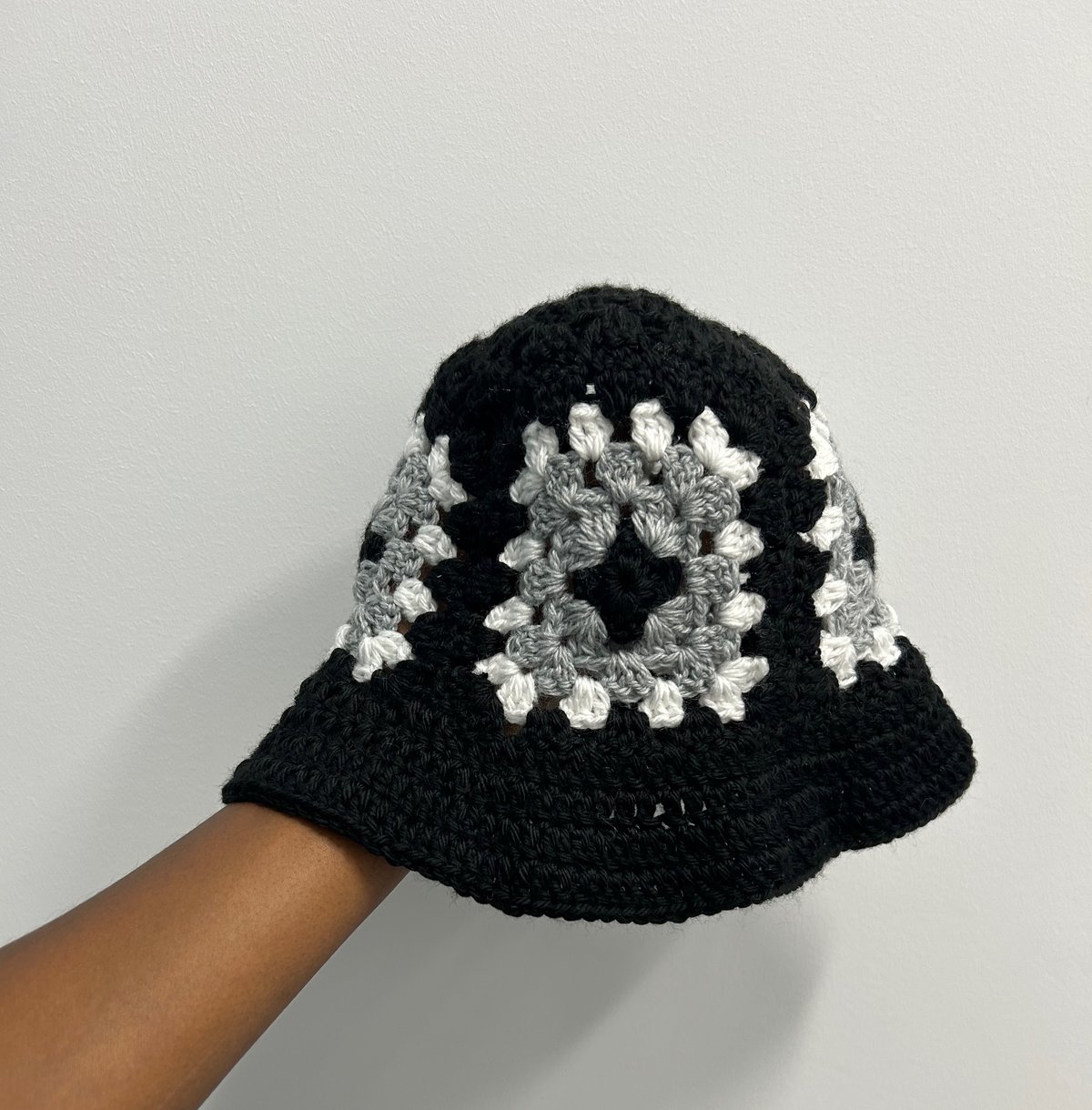 Image of Crochet Bucket Hat - Black