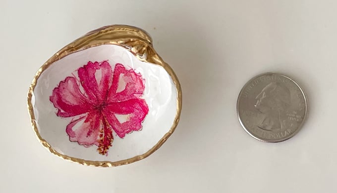 Image of Pink Hibiscus - Small Trinket Shell