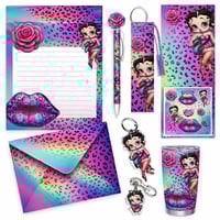 Image 1 of RAINBOW BETTY BOOP FULLY CUSTOMIZABLE STATIONARY GIFT SET