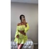 Lime Tie Skirt and Off Shoulder Top Co Ord 