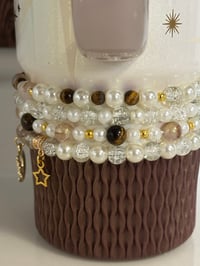 Image 4 of Starlight Shimmer  Cream and Gold  Tumbler Bracelet Stack