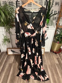 Image 1 of sheer black flower dress 