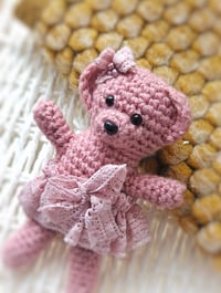 Image 1 of Knitted photoshooting cuddly toy for photoshoot | lady teddy bear | dark dusty pink